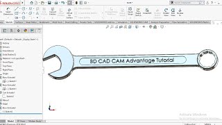 Solidwork | Spanner 2 | Exercise 72 For beginner tutorial