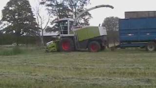 Snitning af helsæd med Claas Jaguar 850 med Pick-up \u0026 bord