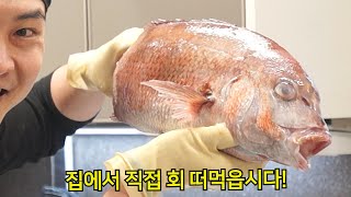 '바다의 여왕' 을 회 떠봤습니다. DIY 회! 집에서 직접 회 떠 먹읍시다!