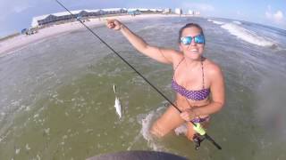 Surf Fishing - CRUSHED BY WAVES!! Pensacola Beach, Florida