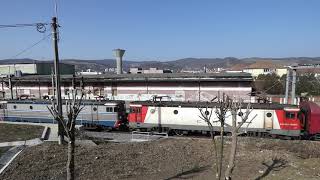 Mediaș: R 3511 train (Mediaș - Teiuș). Locomotives 410 128-9  + 40-0278-4