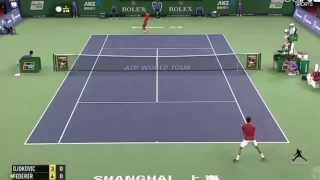 The Legend Federer 4 Aces In A Row Vs Djokovic ! 11/10/2014