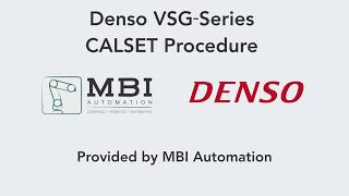 Denso VSG-Series CALSET Procedure