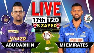 Mi Emirates vs Abu Dhabi K.  Live 17th T20! AKDR Vs MIE  17th T20 Preview \u0026 Only Score, NO COMMENTRY