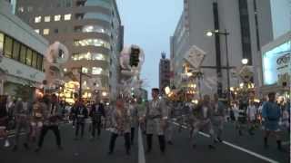 2012　熊谷うちわ祭　初叩き合い　山車・屋台進入開始！