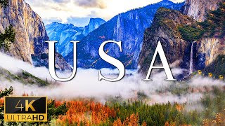 FLYING OVER THE USA (4K UHD) - Calming Music With Stunning Natural Landscape s (