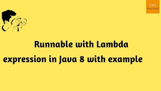 Runnable with lambda in java 8