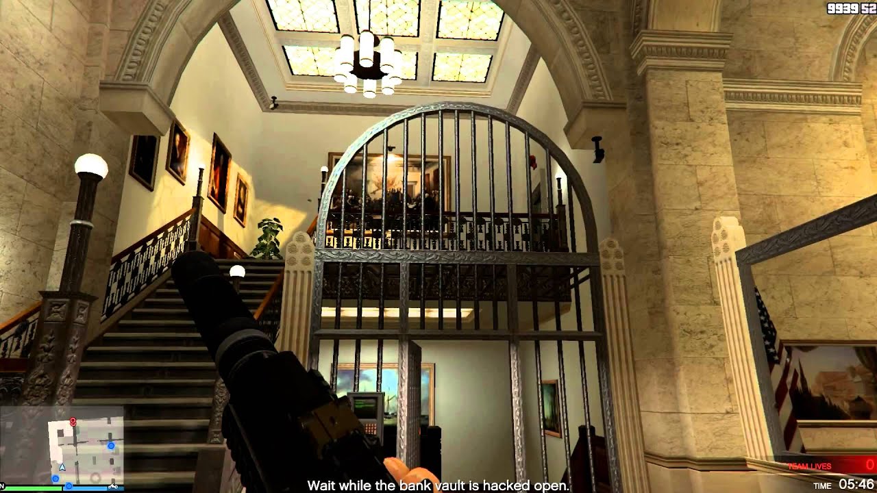 Grand Theft Auto V -Bank Robbery Heist Game Play- First Person Only ...