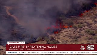 Gate Fire spreading in north Scottsdale near McDowell Mountain Regional Park