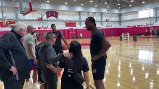 Kawhi & PG greeted Becky Hammon & Aces assistant  Natalie Nakase before todays p