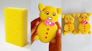 Teddy Bear | Easy teddy bear making with sponge | #teddybear | #craftwork | @craftdecor8810