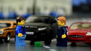 Lego City Police chase car thief from a car dealership.
