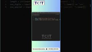 Password Generator using Python #tcit #codingwithtnc #talentcomputer #coding #programming #codingjr