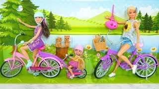 Barbie Bikes Camping Fun playset Doll Bicycle Bicicleta de boneca Barbie Barbie Puppen Fahrrad