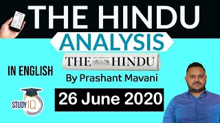 English 26 June 2020 - The Hindu Editorial News Paper Analysis [UPSC/SSC/IBPS] Current Affairs