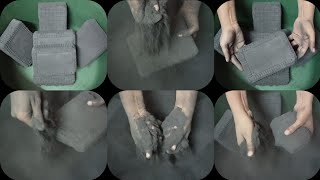 Soft Smokey💨Pure Fine🖤Charcoal🖤Rectangular Thick Slabs Dry Crumbling \u0026 Powder Play ASMR #892