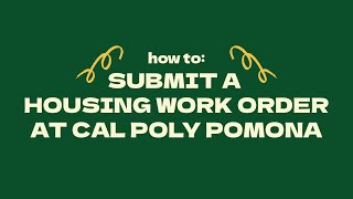 How to Submit a Housing Work Order