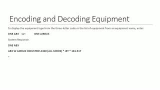 Amadeus Encoding Equipment