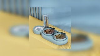 Double Bowls for Food and Water Feeder for Pets
