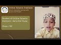 Student Review: Aariz bin Rayees from Class 1W - Online Islamic Institute Experience