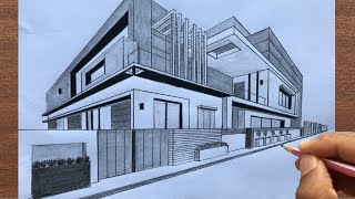 How to Draw a House in Two-Point Perspective: Step by Step