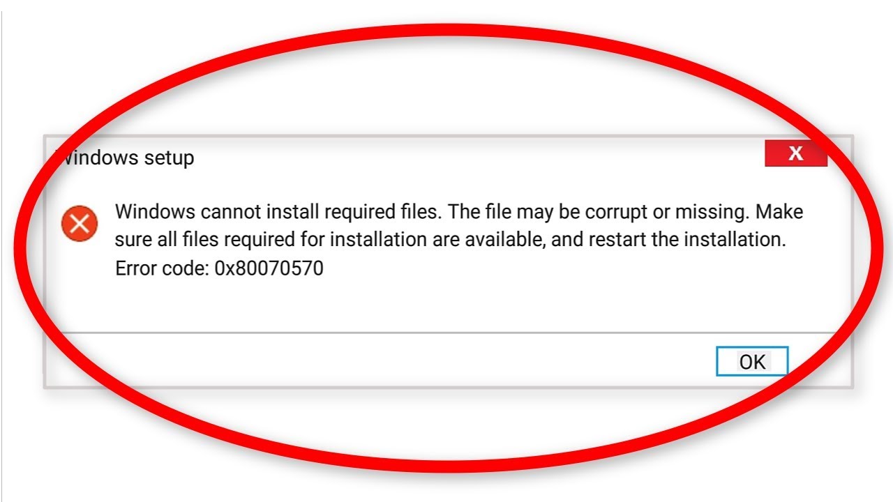 How To Fix Error 0x80070570 || Windows Cannot Install Required Files ...