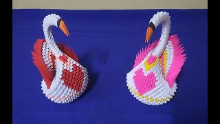 Como hacer un Cisne de origami 3d // How to make a 3d origami Swan