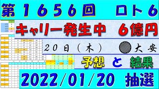 第1656回 ロト6予想　2022年1月20日抽選