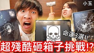 【小玉】命運3選1!玩了超殘酷的砸箱子挑戰!?【砸爛了PS4.車子.iPhone11】