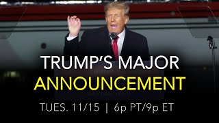 LIVE: Trump gives major announcement amid 2024 speculation