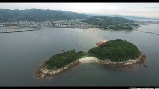 ACプロ　空撮　愛知県東幡豆のトンボロ干潟 (Aug. 31, 2015)