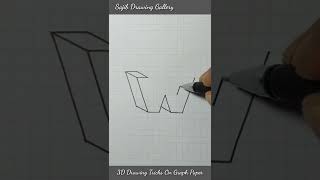 Realistic 3d drawing, Letter W art easy