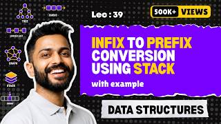 Lec-39: Infix to Prefix conversion using Stack | Data Structure