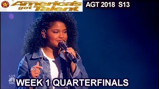 Amanda Mena  “What About Us” AWESOME Spanish-English Quarterfinals 1 America's Got Talent 2018 AGT
