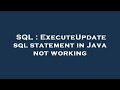SQL : ExecuteUpdate sql statement in Java not working