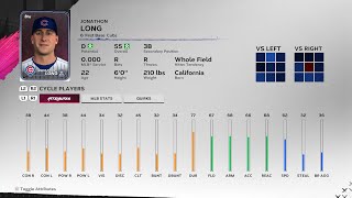 【MLBTheShow24Stats/メジャーリーグ選手能力】Cubs1A 6 Jonathon Long カブス1A ジョナサン・ロング選手