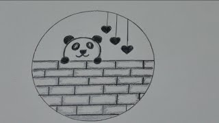 How to draw a 🐼 panda drawing #art #beautiful panda circle scenery #stepbystep #easydrawing#