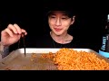 asmr fire noodle u0026 spicy jjajang mukbang no talking eating sounds zach choi asmr