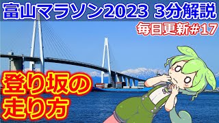 【富山マラソン2023 毎日3分解説 #17】登り坂の走り方【Toyama Marathon 2023】