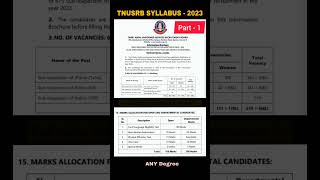 TNUSRB SI syllabus-Sub-Inspectors of Police-Exam pattern and mark distribution Part-I