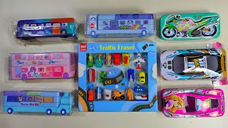 Ultimate 3D Traffic Eraser Set 🤩 And Pencil Case 😍 | Unboxing And Review | Compass Box, Doraemon Set