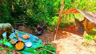 CAMPING in a barn, we fished and made grilled matrinxã for lunch.