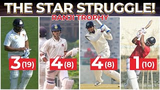 Ranji Trophy Live: Rohit Sharma, Shubman Gill, Rishabh Pant, Yashasvi Jaiswal FLOP