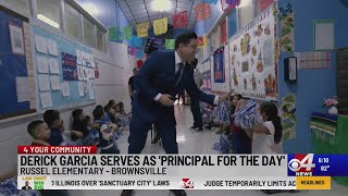 Derick Garcia serves as 'Principal for the Day' at Russel Elementary