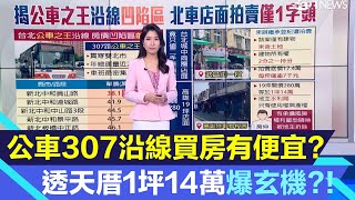 買房跟著307公車路線走?!房價1坪38萬這路段最便宜！台北車站附近竟有超便宜房子?!只要一台二手車價格背後有玄機｜房市新聞｜房地產新聞｜三立iNEWS高毓璘 主播｜投資理財、財經新聞 都在94要賺錢