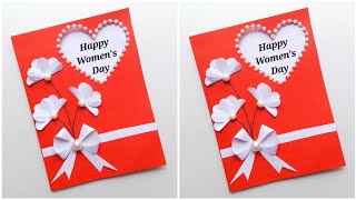 DIY Easy Handmade Women's Day Card making • womens day card • how to make womens day card • women's