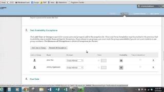 Blackboard: Test Availability Exceptions