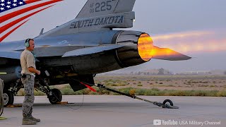 Amazing F-16 Fighter Jets Full Afterburner Test on the Ground