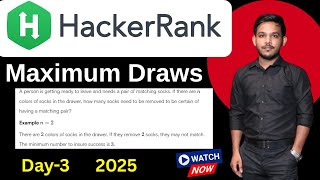 Maximum Draws Problem In Hackerrank #hackerrank #leetcode