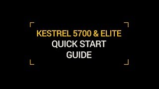 Kestrel 5700 \u0026 Elite Easy Mode Quick Start Guide